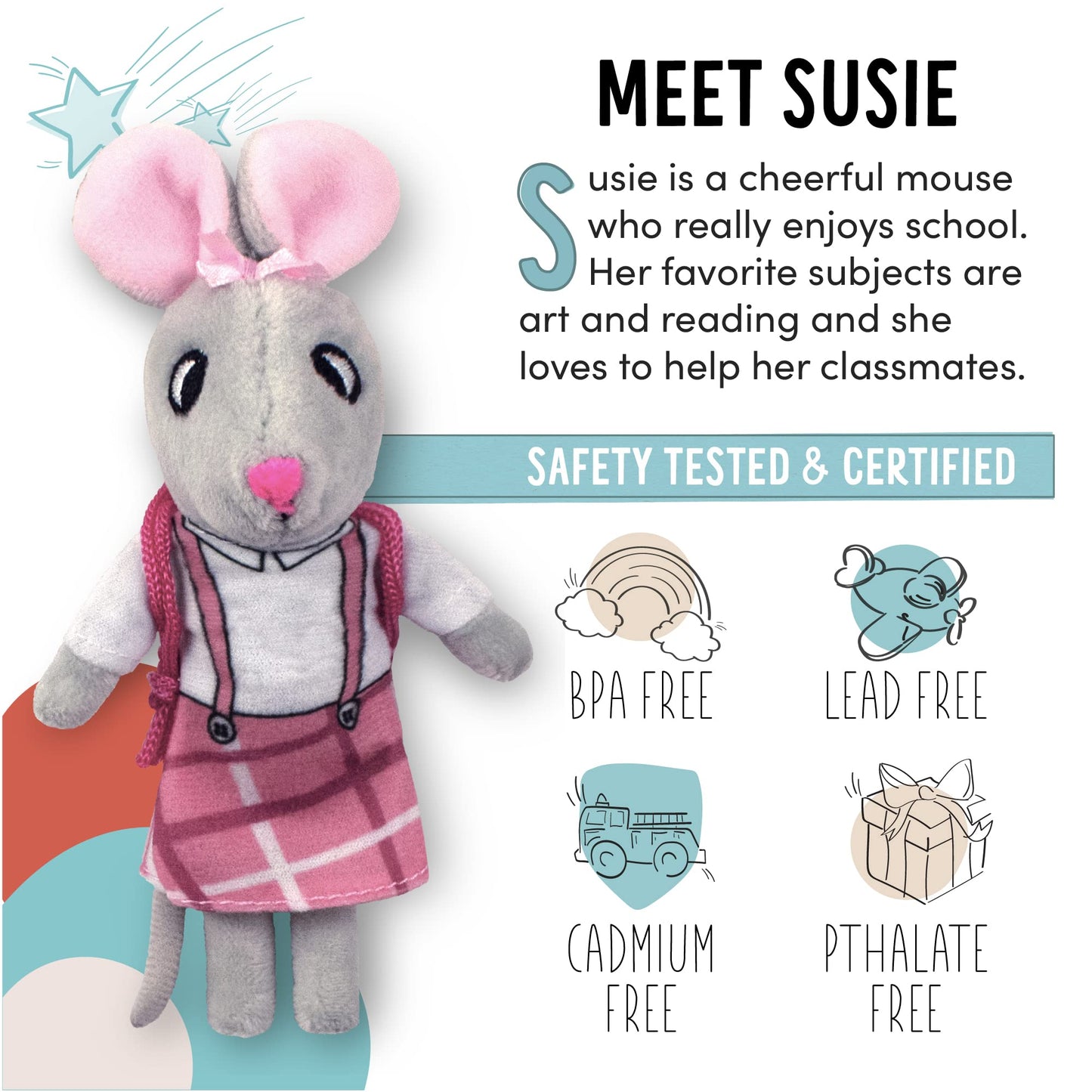 Foothill Toy Co. Mice In Boxes - 'Susie The Schoolhouse Mouse' Playset With Stuffed Animal In A Pencil Box Bed