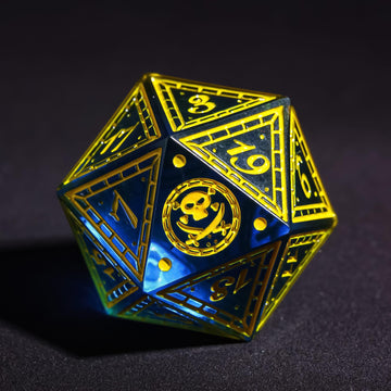 Cusdie 7-Piece Sharp Edges Dnd Dice Set With Pirate Design - Perfect For Tabletop Rpgs Board Games Gifting And Collecting(Blue W