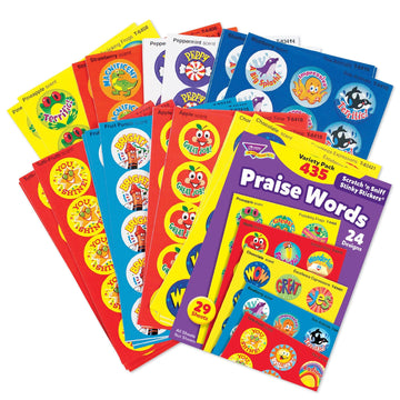 Trend Enterprises: Praise Words, Scented Scratch N Sniff Stinky Stickers, Fun for Rewards, Incentives, Crafts and as Collectibl