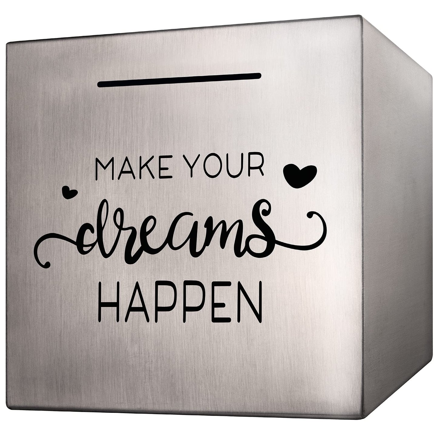 Piggy Bank Made Of Stainless Steel, Piggy Banks For Adults Coin Bank,Can Only Save The Piggy Bank That Cannot Be Taken Out (7.8'X7.8'X7.8')