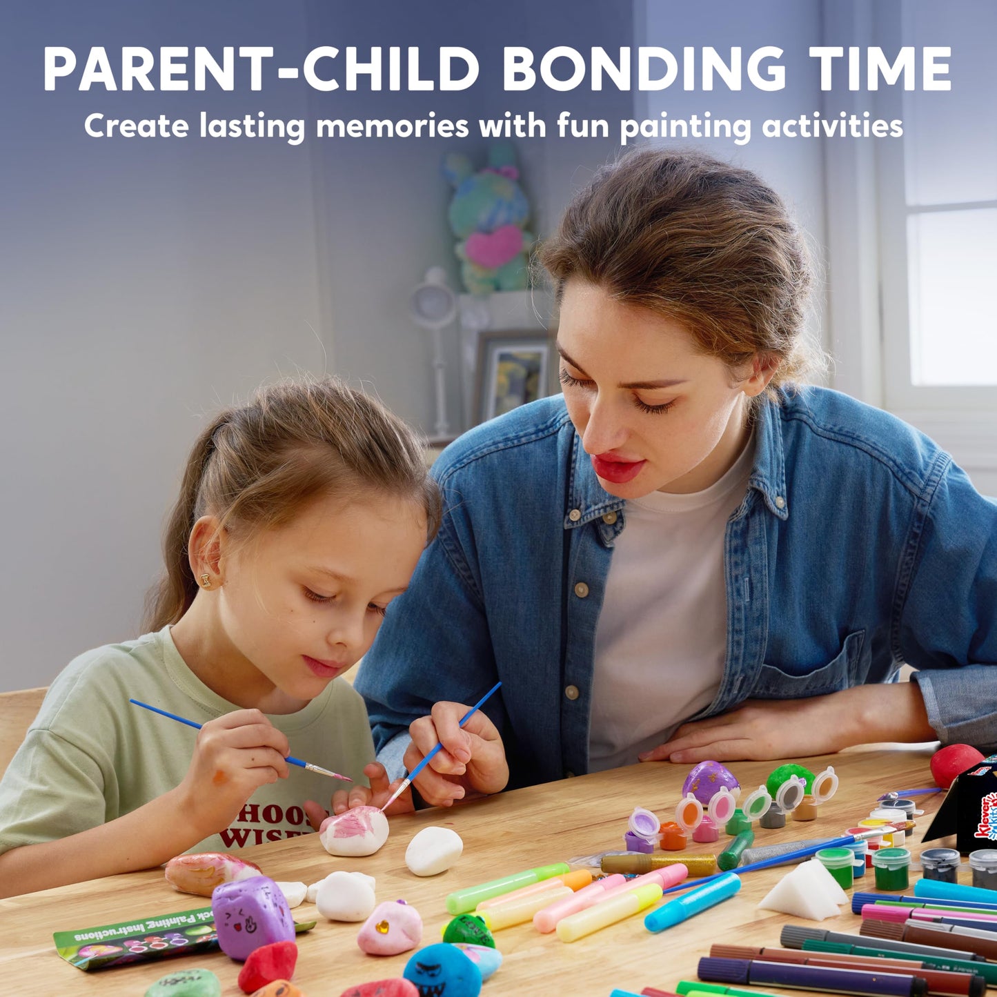 JOYIN Rock Painting Kit- Glow in The Dark Rock Kit, Arts and Crafts for Kids Ages 6-12, Art Supplies Toy, Kids Craft Paint Kits,