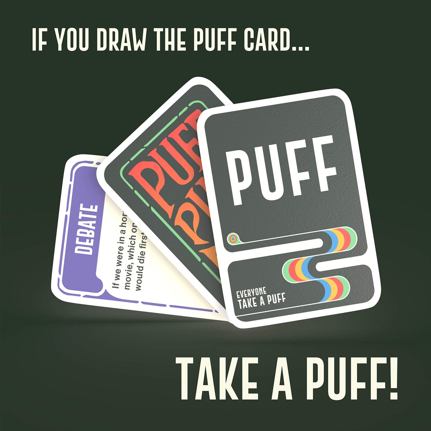 Puff Puff Pass Card Game - 109 Hilarious Trivia & Conversation Starters - Green Paper Edition