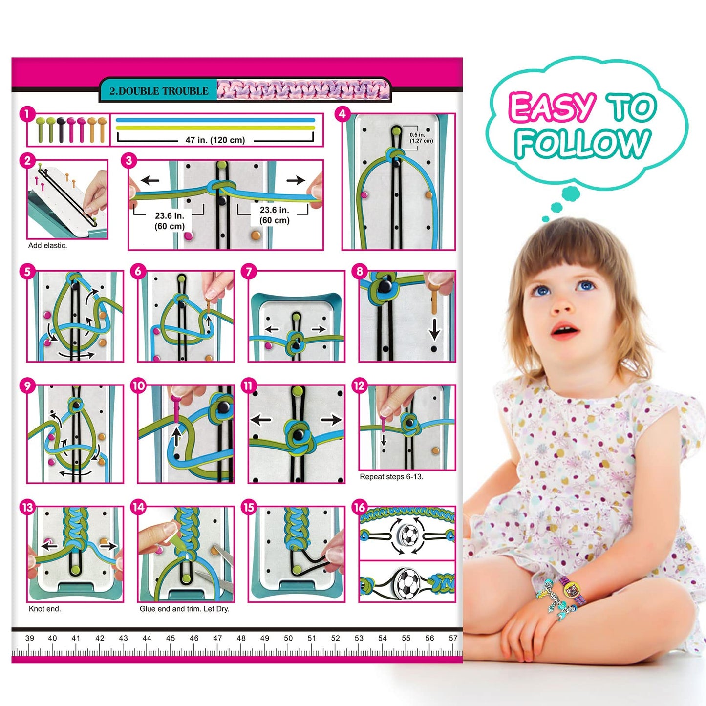 Friendship Bracelet Making Kit for Girls, Arts and Crafts for Kids Ages 8-12, DIY Jewelry Making Kit for 6 7 8 9 10 11 12 Years