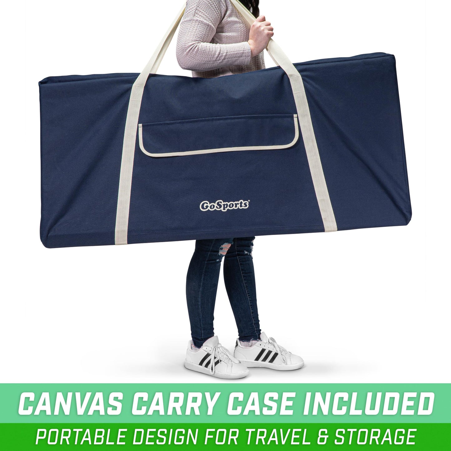 Gosports 4 Foot Width Giant Portable 4 In A Row Game - Huge Size With Carry Case And Rules, Brown