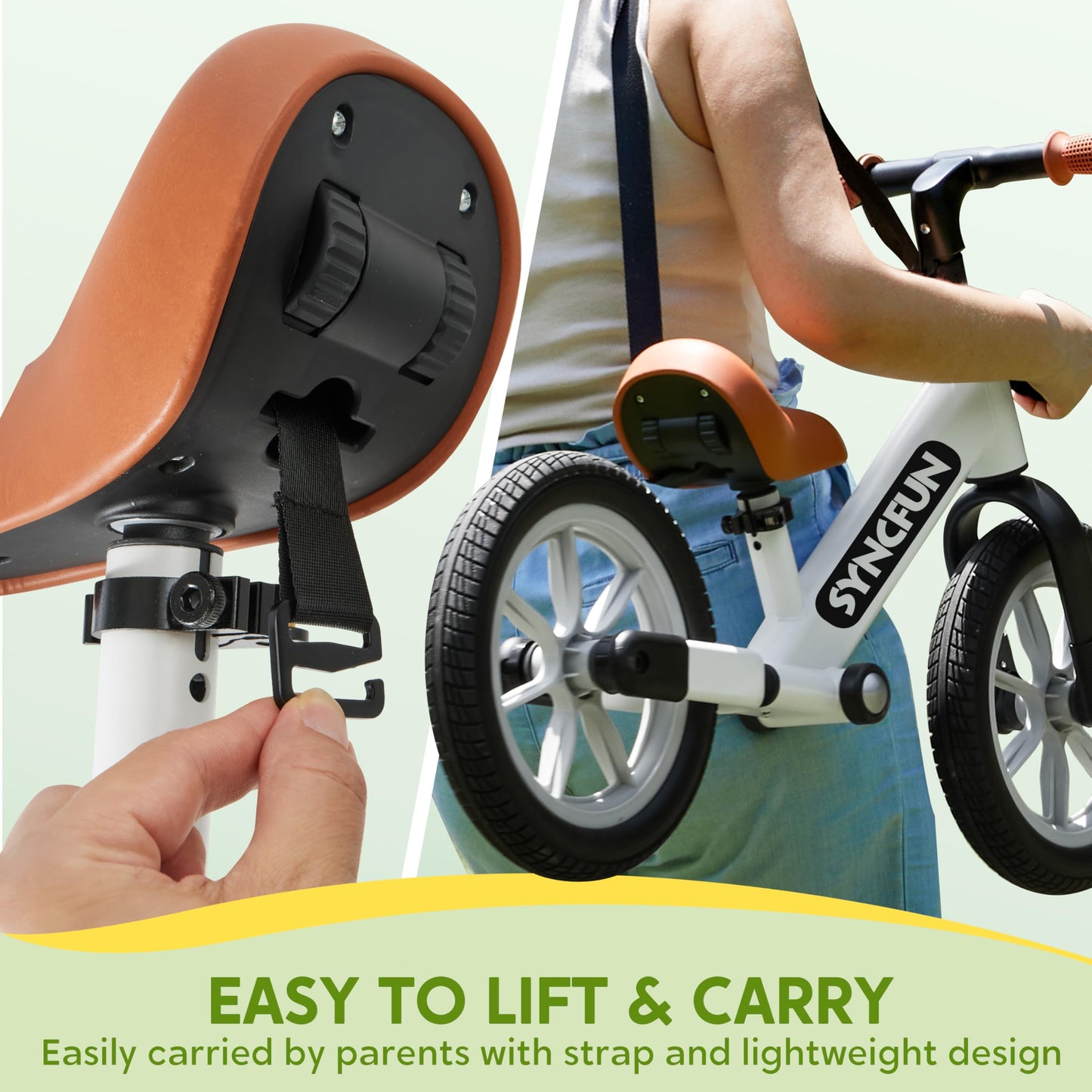 Syncfun Toddler Balance Bike, 12'' Toddler Bike For 2, 3, 4, 5 Year Old Boys And Girls, No Pedal Kids Bike, Toddler Gifts, Easy