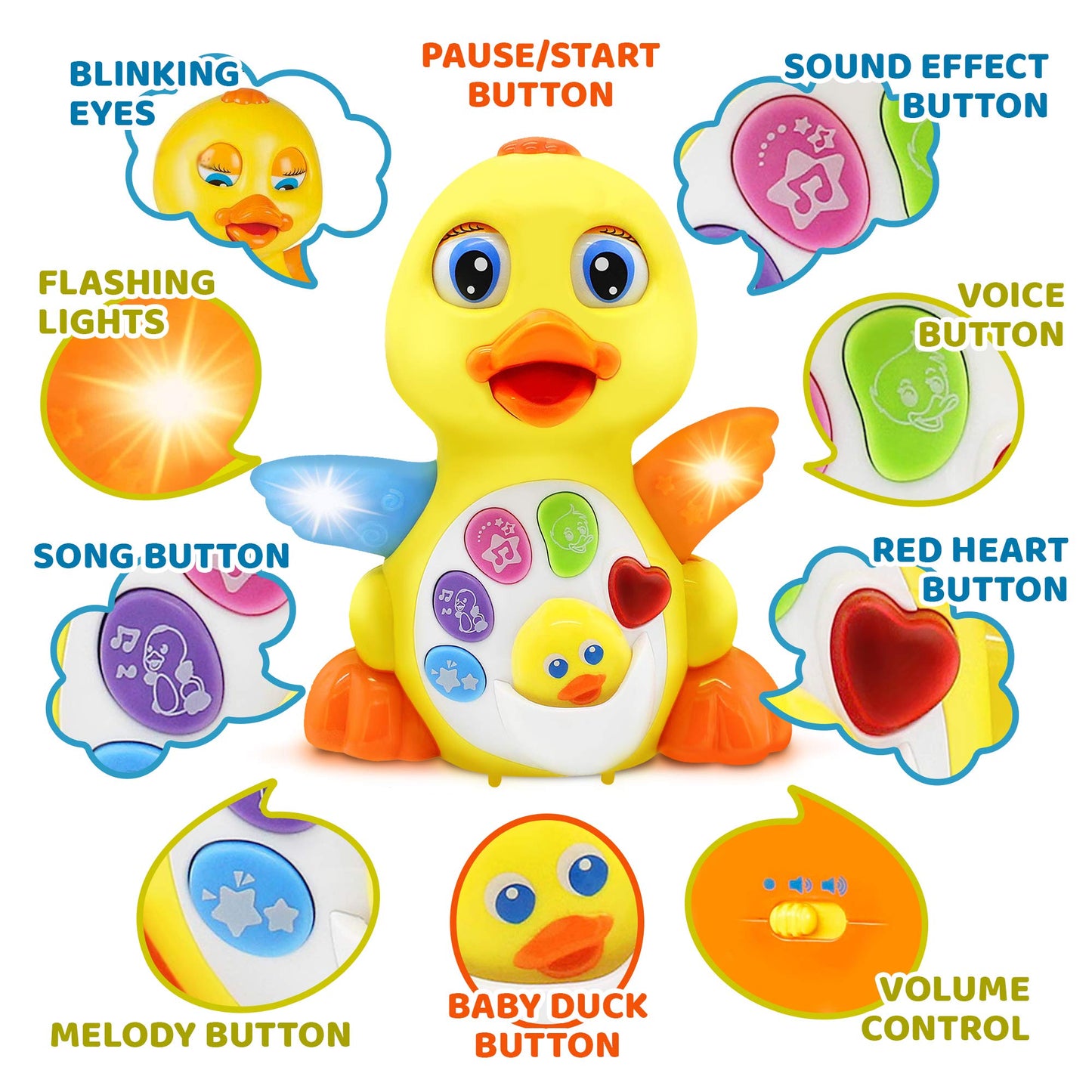 Stone And Clark Dancing Easter Duck W/Lights And Music - Toddler Learning & Crawling Baby Toys - Baby Musical And Light Up Toys
