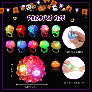 Leyndo 300 Pack Colorful Led Light Up Rings End Of Year Graduation Gifts For Student Glow In The Dark Rings Dj Party Favors Flas