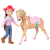 Glitter Girls Jaime Doll & Jumper Horse - 14" Equestrian Doll with Pink Clothes & Tan Horse