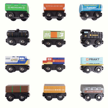 Conductor Carl Playtime Express Train Set - 12-Piece Wooden Box, Unique Designs, Color: Wood, Model: TCON-301