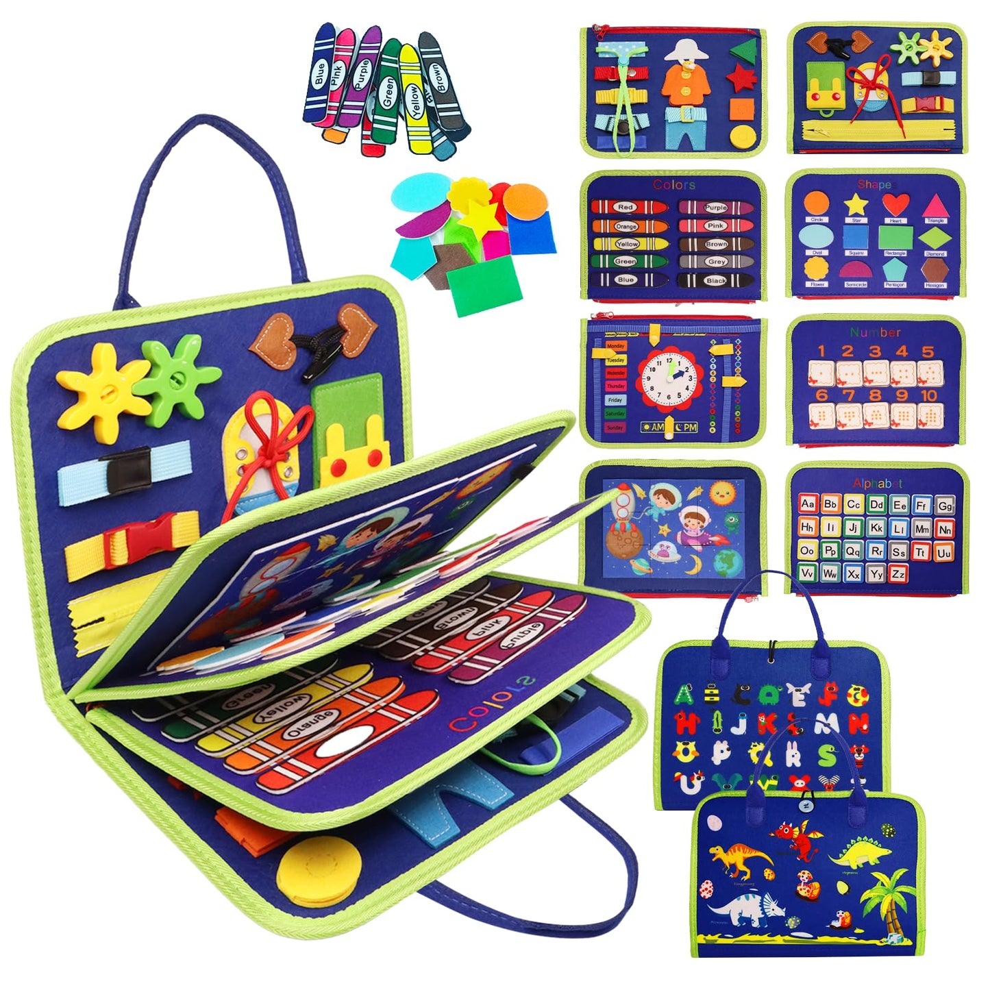 Majavi Toddler Busy Board Montessori Toys For 1 2 3 4 Year Old, Busy Book Sensory Educational Activities For Learning Fine Motor