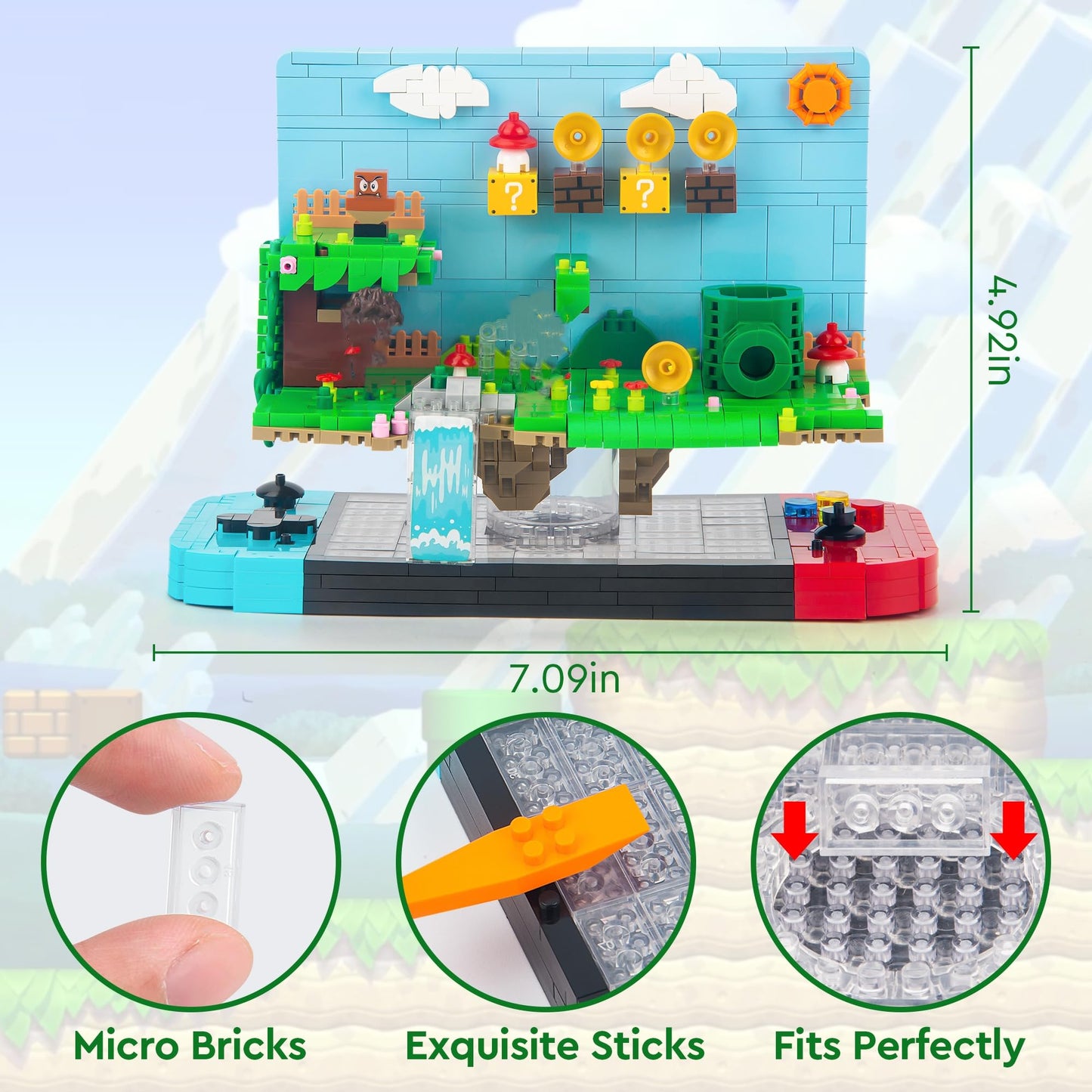 Vziimo Super Game Building Sets,Cool Building Blocks Kits For Adults, 3D Anime Scene Model Creative Idea Gift For Boys Teens Kid