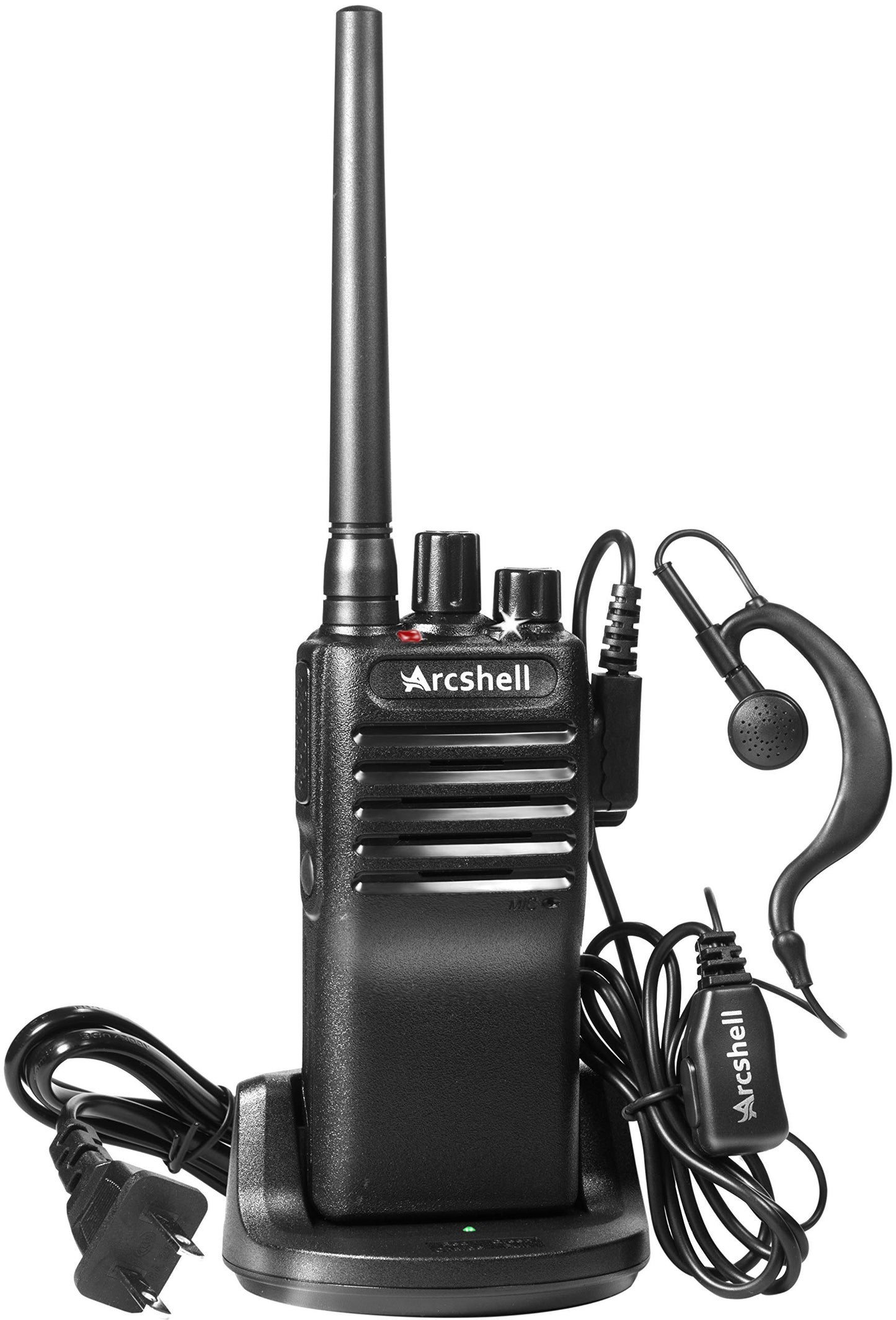 Arcshell Rechargeable Long Range Two-Way Radios With Earpiece 4 Pack Arcshell Ar-7 Walkie Talkies Li-Ion Battery And Charger Included