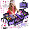 Hollyhi 62Pcs Kids Makeup Kit for Girl, Washable Play Makeup Toys Set for Dress Up, Beauty Vanity Set with Cosmetic Case Birthda
