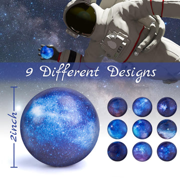 Lovestown Galaxy Stress Balls Bulk, 50Pcs Foam Stress Balls 2 Inch Squeeze Balls For Stress Relief Outer Space Astronaut Party Class Reward