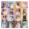 Cat Puzzles for Adults 1000 Pieces, Colorful Flower Crowns Cute Animal Puzzles, Funny Kitty Kitten Jigsaw Puzzle as Cat Wall Dec