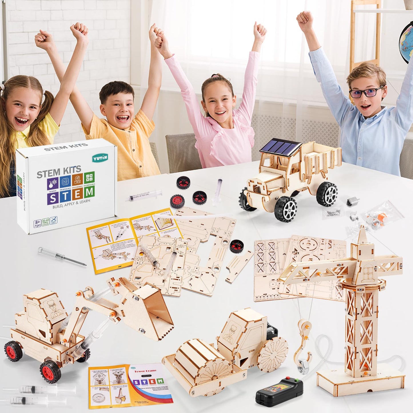 Stem Kits For Kids Ages 8-10 10-12, Wood Building Crafts Kit For Boys 8-12, Model Car Kit, 3D Wooden Puzzles Woodworking Science