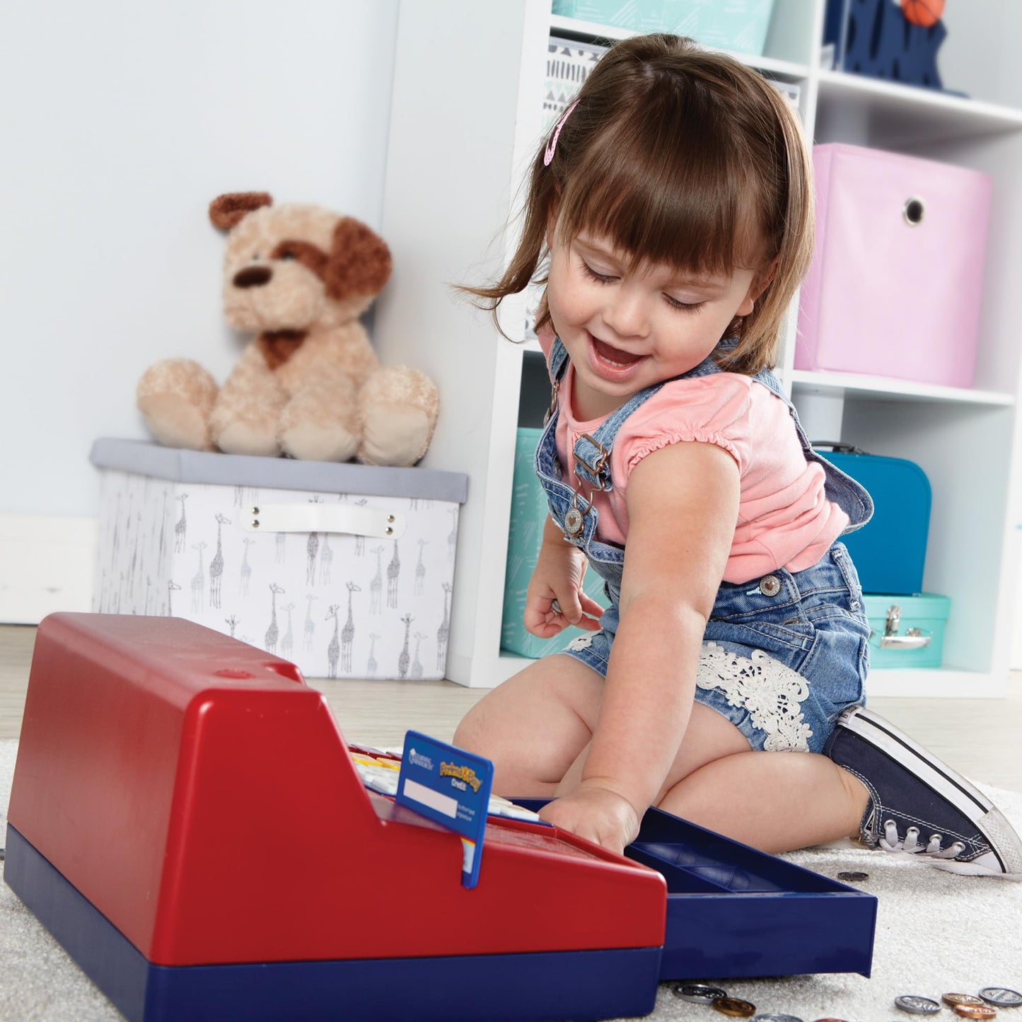 Learning Resources Pretend & Play Calculator Cash Register with Canadian Currency, Classic Counting Toy, Kids Cash Register, 73