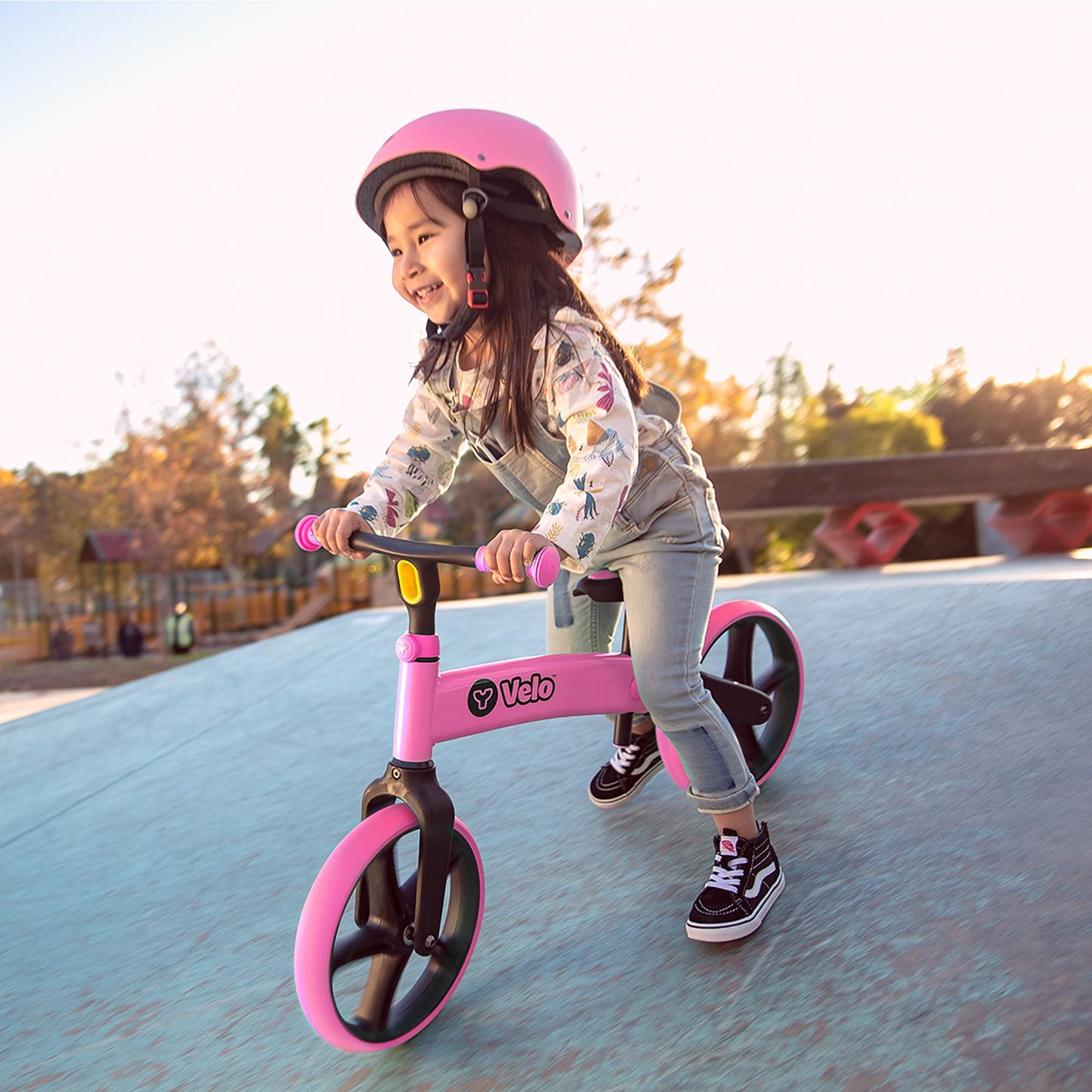 Yvolution Y Velo Senior Balance Bike Trainging Bicycle 12'' No Pedal Push Bicycle For Kids Ages 3-5 Years Old (Pink)
