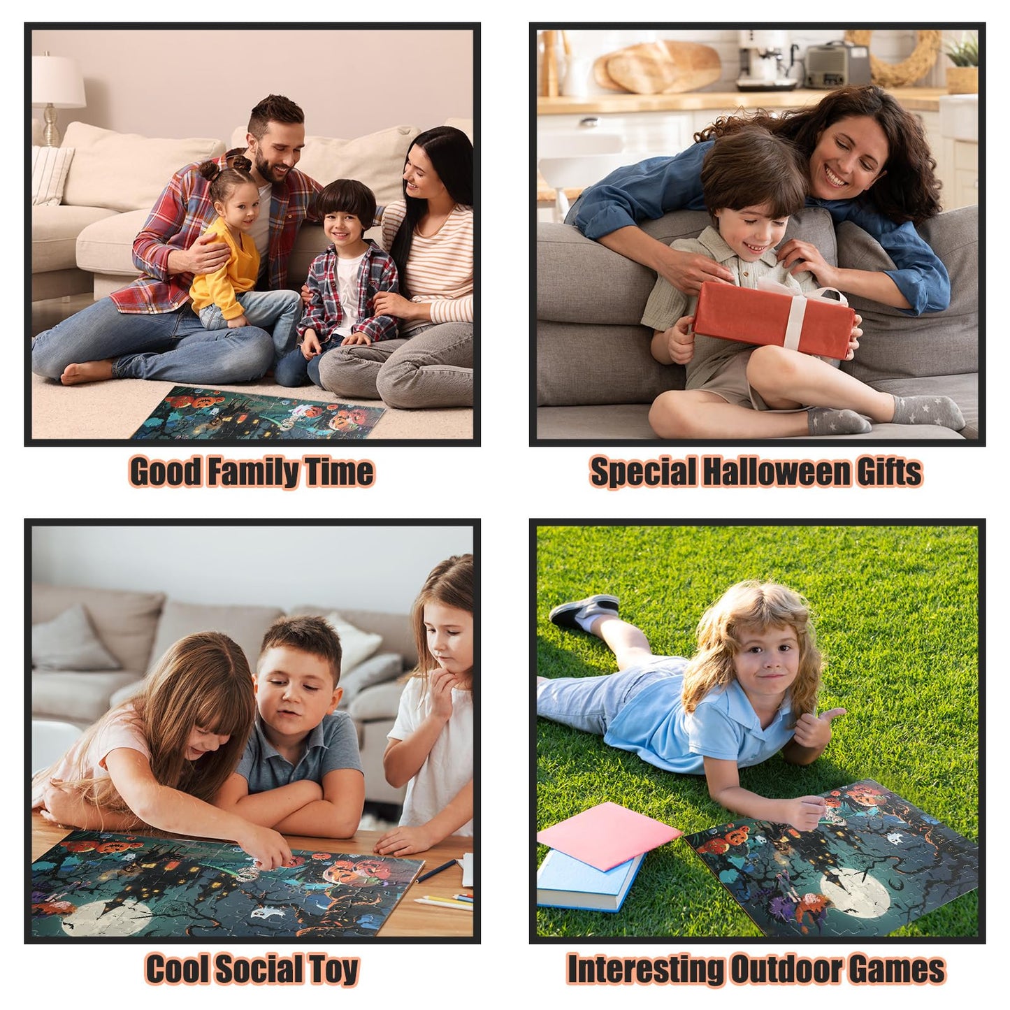 Halloween Puzzles For Kids Ages 4-6 Halloween House Jigsaw Puzzles 100 Piece Halloween Puzzle Educational Developmental Toys & Games For Boys Girls
