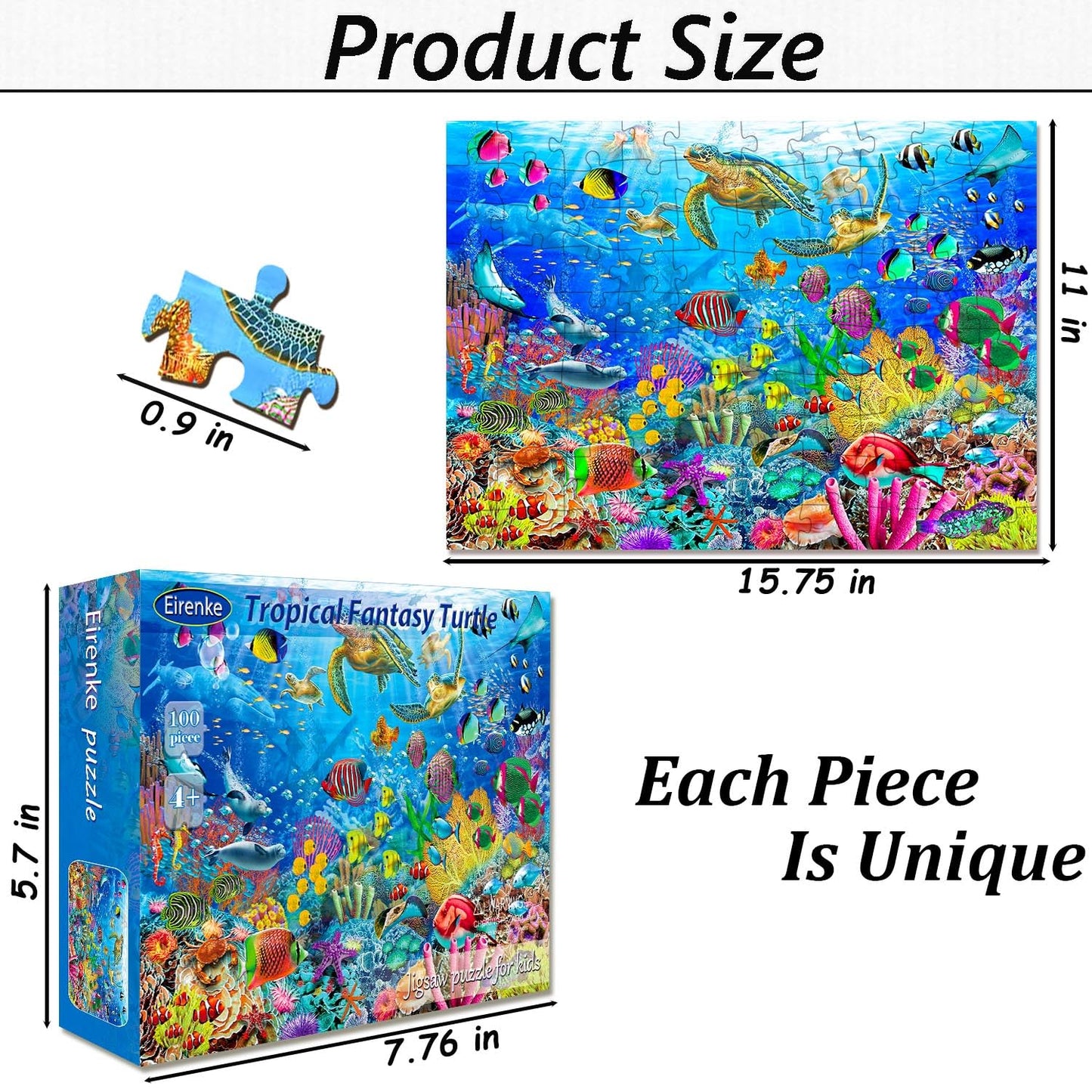 Puzzles For Kids Ages 4-8 Year Old - Underwater World, 100 Piece Jigsaw Puzzle For Kids 4-6-8 Year Old Learning Educational Puzzle Toys Gifts Toddler Puzzles Ages 4-8 For Boys And Girls