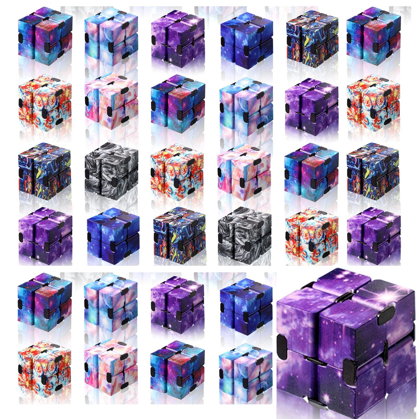Chivao 36 Pcs Infinity Cube Sensory Toy Handheld Infinite Toy Flipping Hand Cube Desk Gadget Gift Portable Blocks for Adults Anx