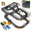 Slot Car Race Track Set Electric Or Battery Powered Racing Car Track For Kids Boys, With 4 High-Speed Cars And 2 Hand Controllers,Dual Racing Game Toys For Children Age 6 7 8 Years Old