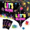 3 Pcs Glow Party Table Covers Neon Party Tablecloths Glow In The Dark Party Tablecloths Decorations Neon Party Table Cover Supplies For Glow Party Favors, Neon Birthday Party And Black Light Party