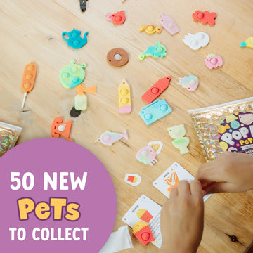 Buffalo Games Pop It! Pets Season 2 - Sensory Fidget Toy with Popping Bubbles, Cards & Stickers, Multicolor, Model 61706