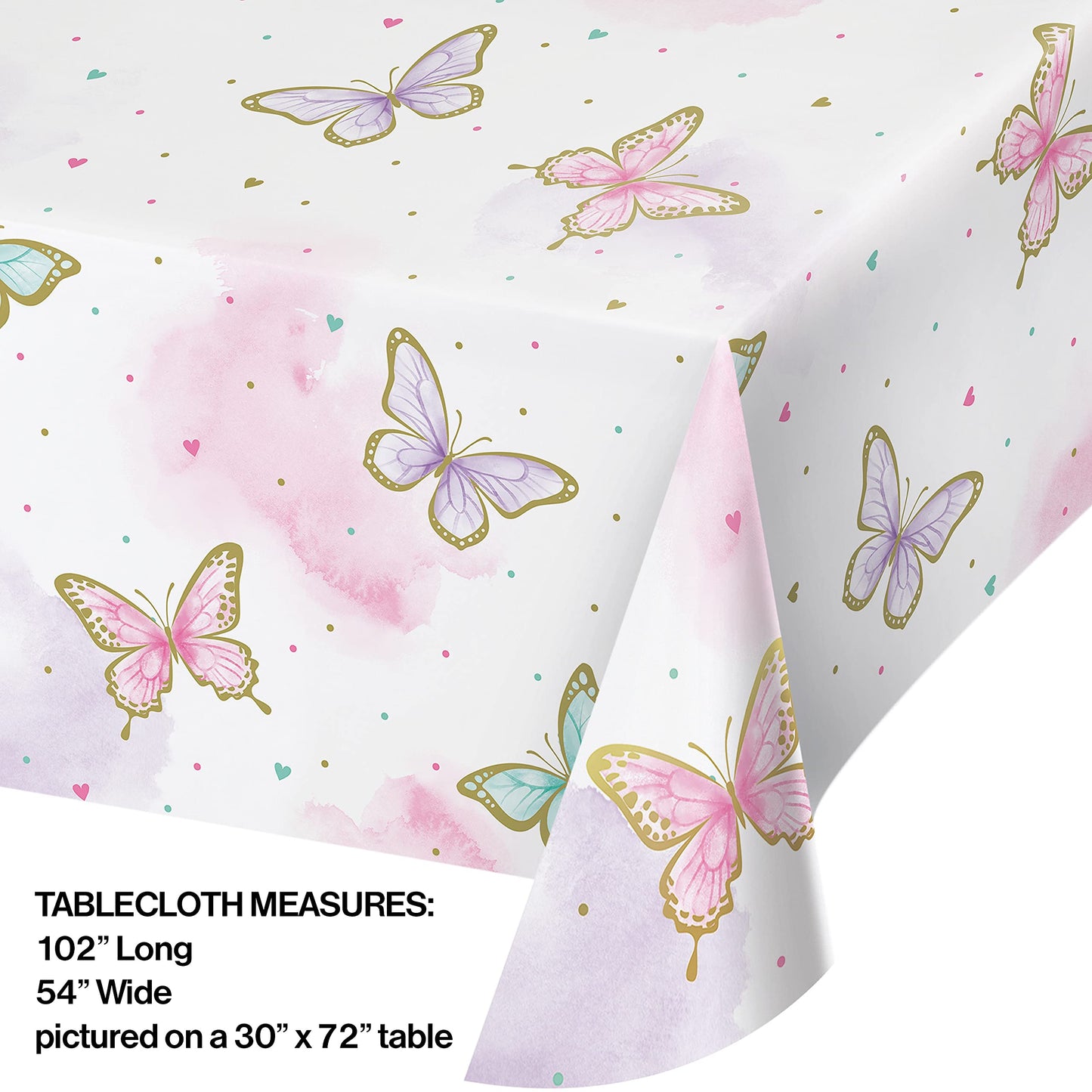 Golden Butterfly Paper Tablecloth, 1 ct