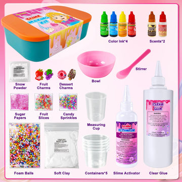 Yopinsand Ice Cream Diy Slime Kit, Slime Making Kit For Girls, Butter Slime, Foam Slime, Cloud Slime With Add-Ins, Foam Balls, C