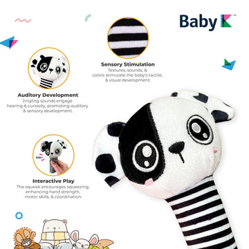 Baby K Rattle Socks & Wrist Rattles And Hand Rattle (Set G+ Dog A) - Newborn Toys For Baby Boy Or Girl - Brain Development Infant Toys - Hand And Foot Rattles Suitable For 0-3, 3-6, 6-12 Months Babies
