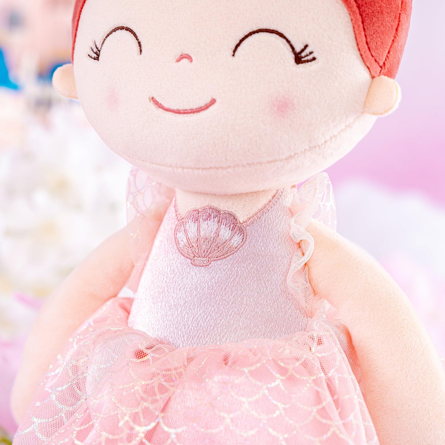 Gloveleya Dolls Princess Girls Toy First Baby Girl Gifts Soft Plush Manor Princess Doll Mermaid Qearl 16'