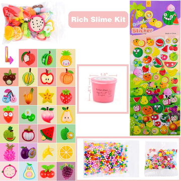 WUJYLY Slime Kit - 54 Pack Mini Butter Slime, Non-Sticky, Soft, Multicolored, DIY Putty Toy for Kids, Perfect Birthday Gift