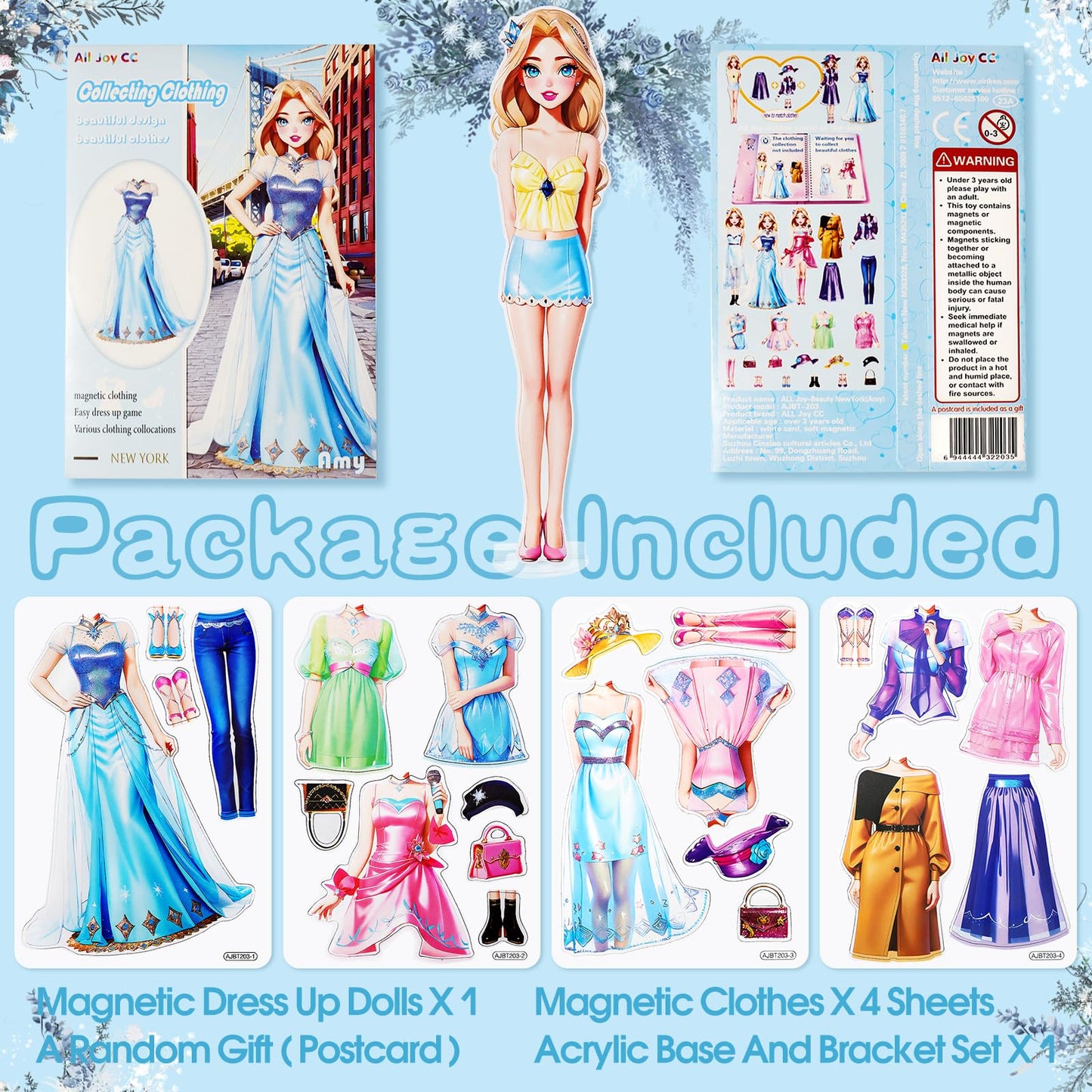 Painzieteg Magnetic Dress Up Dolls, Magnetic Princess Dress Up Paper Dolls, Magnetic Dress Up Dolls For Girls Ages 4-7 Learning
