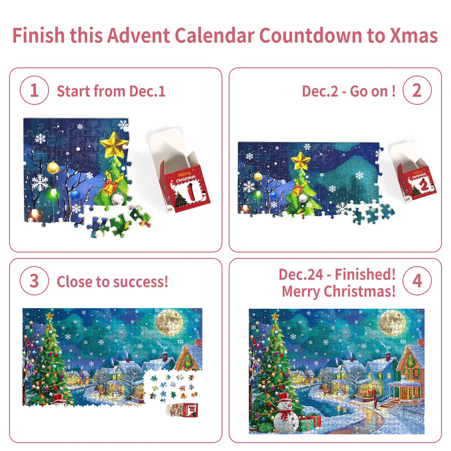 Christmas Puzzles 1000 Pieces, Silent Night Christmas Puzzle, Christmas Eve Christmas Puzzles, Christmas Puzzles For Adults 1000 Piece Puzzle For Adults Christmas, Christmas Jigsaw Puzzles