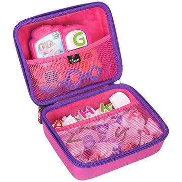 Mchoi Shockproof Carrying Case Compatible With Leapfrog Fridge Phonics Magnetic Letter Set, Pink, Case Only