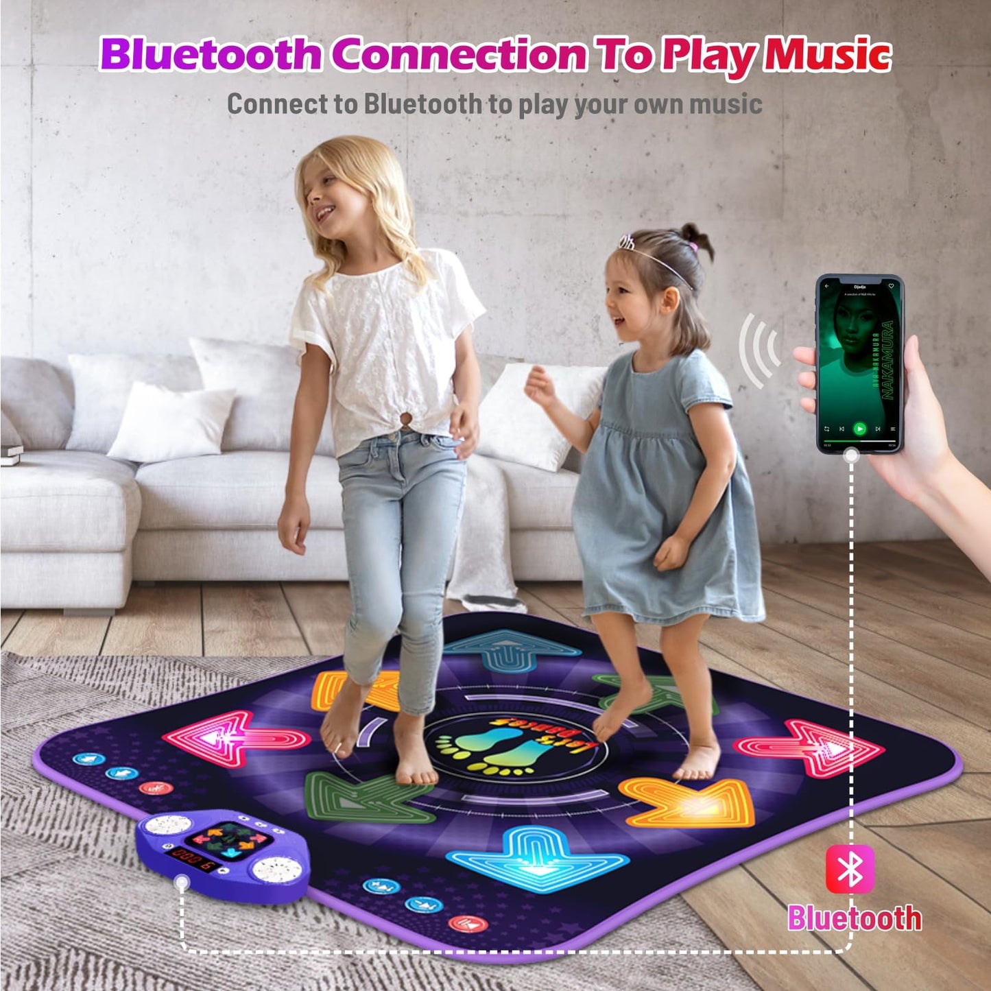 Dance Mat For 3-12 Year Old Girls & Boys - Birthday Gifts For 4 5 6 7 8 Year Old Girl - Girl Toys For Ages 4-5 6-7 - Electronic