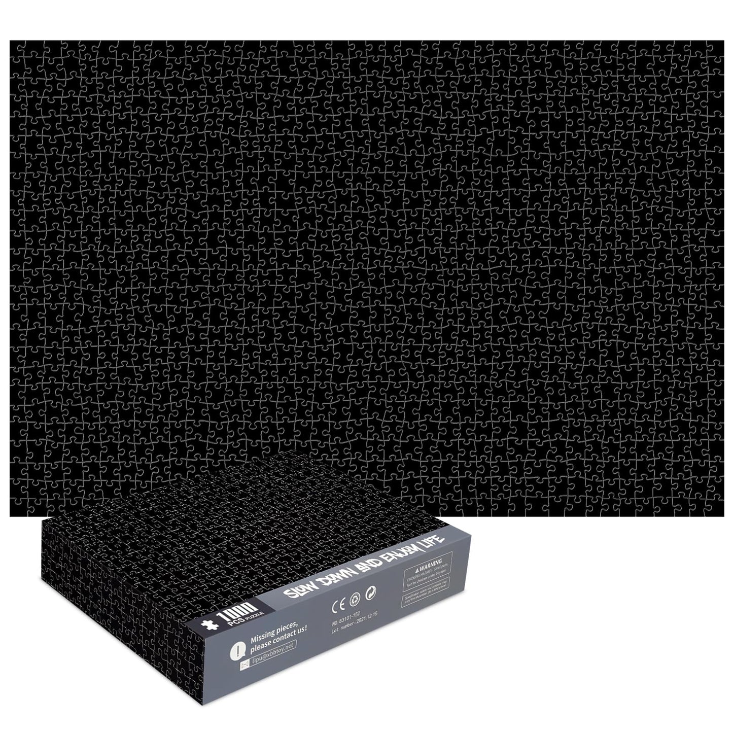 1000 Piece Black Jigsaw Puzzle - Adults, Hell Difficulty