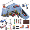 Civaner Fingerboard Skatepark Set 24 Pcs Mini Finger Toy With Finger Skateboards Ramp, Finger Bikes, Finger Scooter, Finger Skates For Skate Lovers Gift