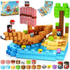 Toyunited Magnetic Blocks - 100Pcs Magnetic Building Blocks Magnetic Cube Stacking, Build Pirate-Ship Set, Stem Montessori Senso