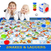 Big Snake and Ladder Board Game for Kids Adults - Indoor Outdoor Floor Game Set with 5.8 ft Playing Mat, Inflatable Dice, Pieces
