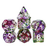 HDdais DND Dice Set, 7PCS Polyhedral Dice Set Filled with Green Foil for Dungeons and Dragons, D&D Dice for Role Playing Game an