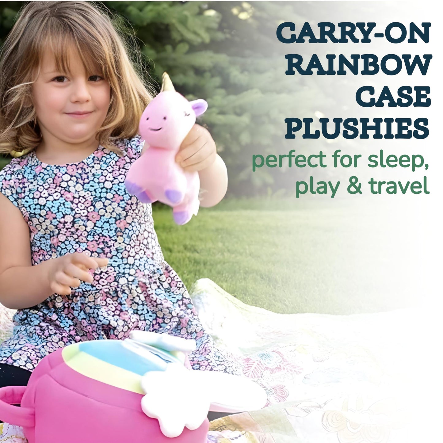 Pixiecrush Unicorn Stuffed Animal Set - 5 Plush Toys For Girls With Narwhal, Puppycorn, Kittycorn And Rainbow Unicorn - Soft Plushies With Carry Case - Gift For Kids Ages 3 And Up