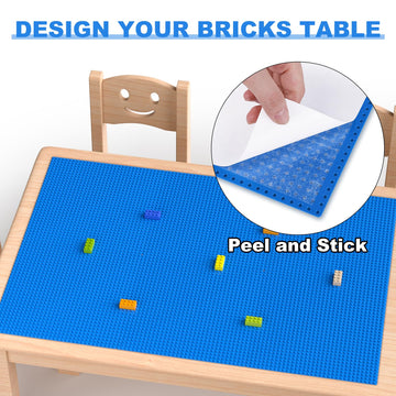 Classic Baseplates, Peel And Stick Base Plates For Building Bricks, Compatible With Major Brands, Self-Adhersive Base For Bricks