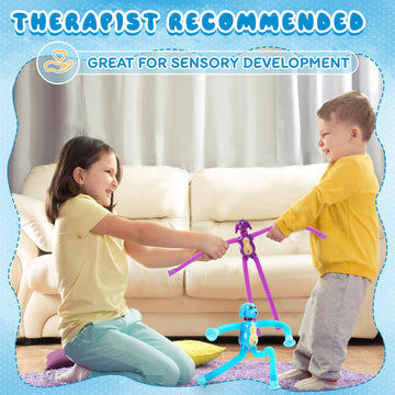 4Pcs Dog Pop Tube Sensory Toys, Dog Fidgets Suction Adhd Autism Toy,Fidget Toys Autistic Travel Toys,Easter Basket Stuffer For K