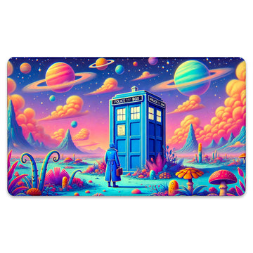 Wizcraft Gaming Paramint Tardis In Space (Stitched) - Doctor Who, Mtg Playmat - Compatible With Magic The Gathering Playmat - Pl