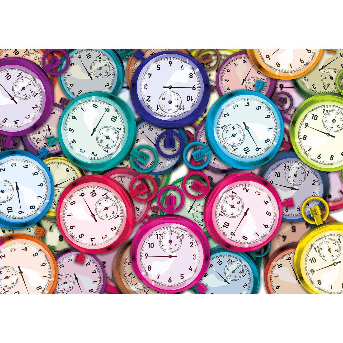 Bgraamiens Puzzle-Stopwatch-1000 Pieces Creative Colorful Stopwatches Color And Numbers Challenge Jigsaw Puzzle