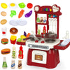 Kitchen Set for Toddler with Sound and Light,Pretend Cooking Food Set,Kids Kitchen Playset,Play Sink with Running Water and Elec