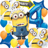 Minions Birthday Party Supplies Foil Balloon Bouquet Decoration, Multicolored, Party Accessory, for 4th Birthday Amscan41894,299