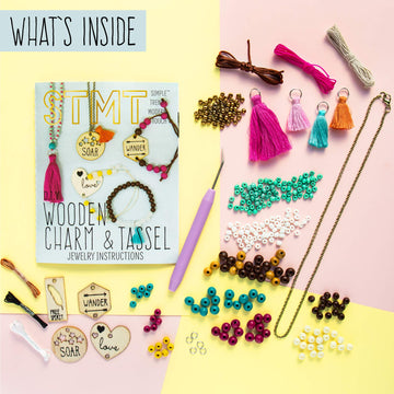 Stmt Diy Wooden Charm & Tassel Jewelry Art & Craft Kit By Horizon Group Usa, Design & Create 10Piece Of Vsco Girl Jewelry, Inclu